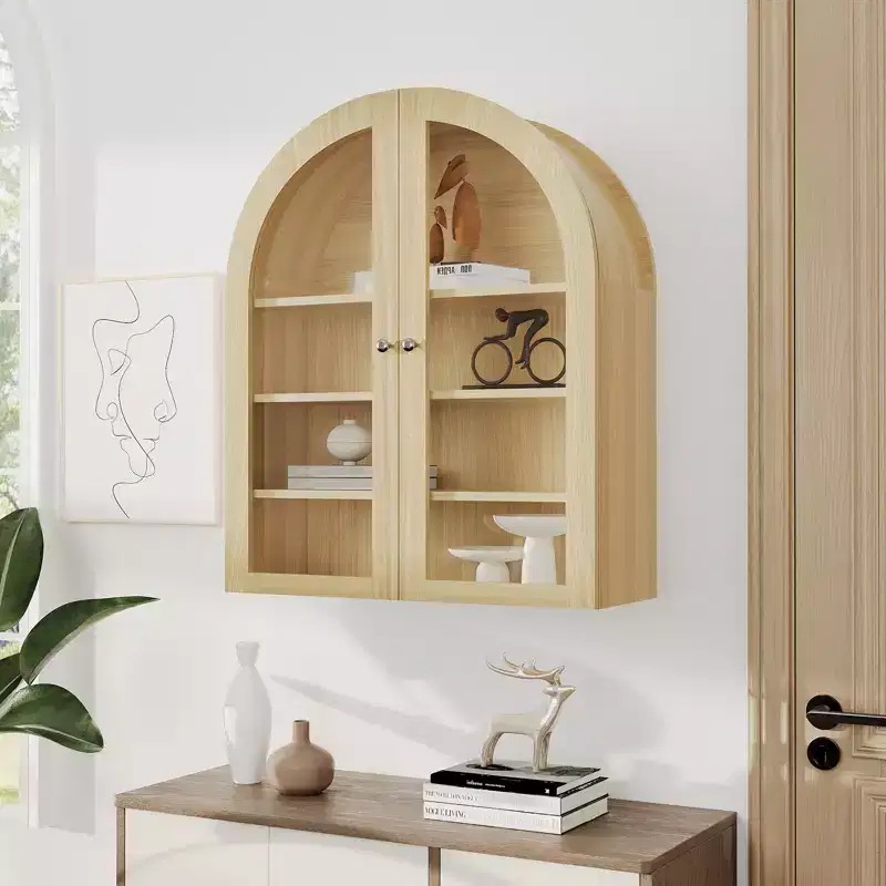 Wall Mounted Storage Cabinet with Acrylic Doors and Adjustable Shelves