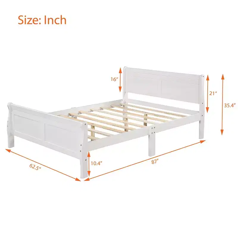 Luxystar Modern Queen Size Wooden Platform Bed with Headboard