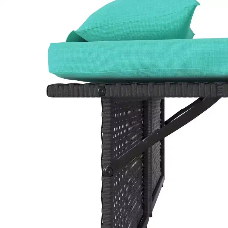 vidaXL Reclining Patio Bench with Cushions Seating Poly Rattan