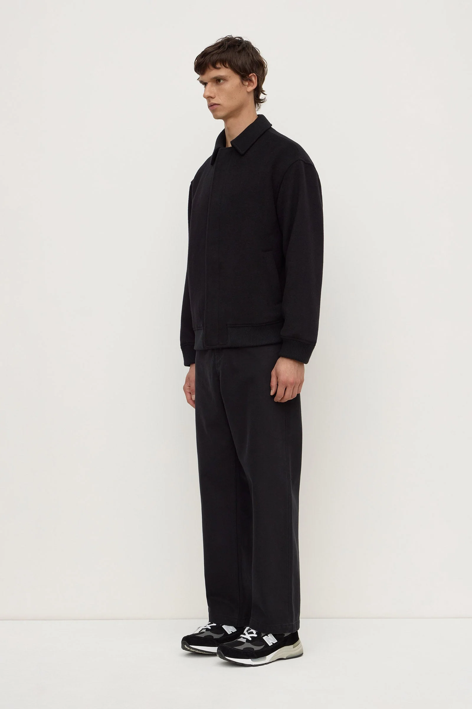 Black Wool Bomber Jacket