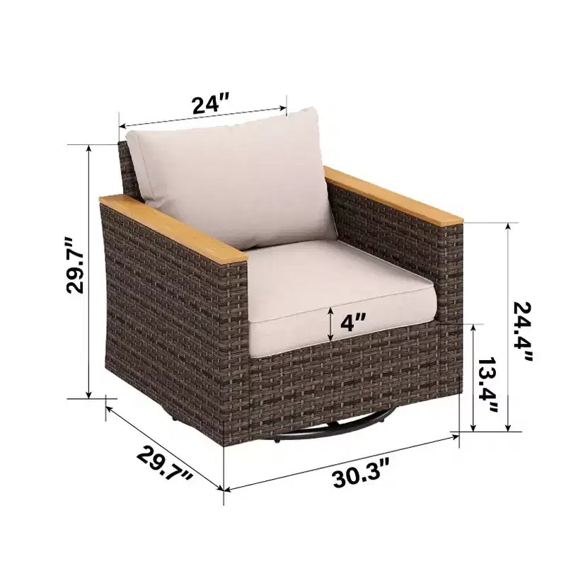 Captiva Designs 12pc Wicker Outdoor Patio Rattan Sectional Conversation Set with Cushioned Ottoman
