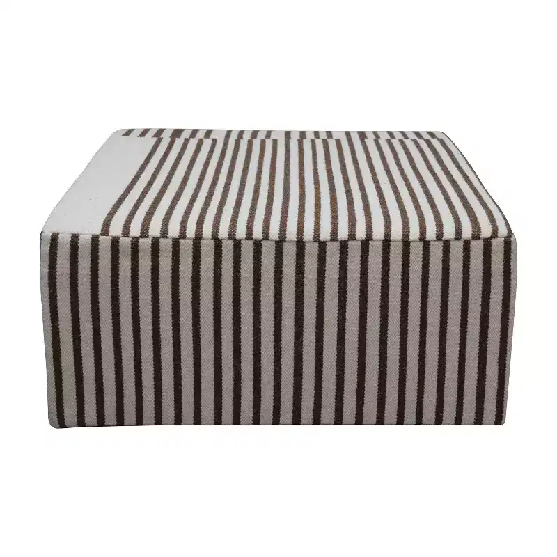 Square Coffee Table, Kilim Pattern, Cream & Brown, MDF, No Assembly Required
