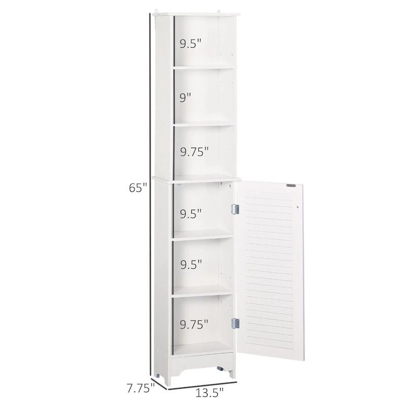 Tower with 3-Tier Open Adjustable Shelf