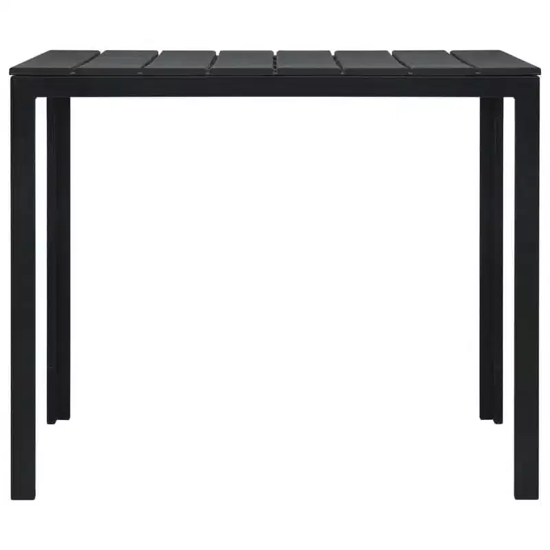 vidaXL Square Coffee Table with High-Density Polyethylene and Steel - Outdoor Patio Furniture - Modern Design and Lightweight - Black