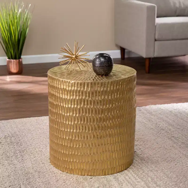 Doylin Round Accent Table - Gold - SEI