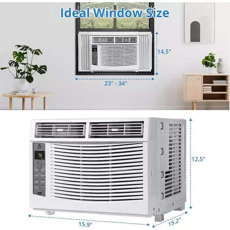 Acekool 6,000 BTU Window Air Conditioner, Smart Wi-Fi AC with Remote, Quiet Cooling for Rooms up to 250 Sq Ft