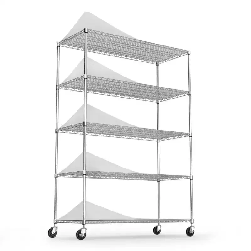 5-Tier Iron & Plastic Storage Shelf -7500LBS Heavy Duty for Industrial/Residential Use