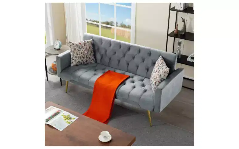 Faux Leather Convertible Futon Sofa Bed 31.89''H x 68.31''W x 27.56''D