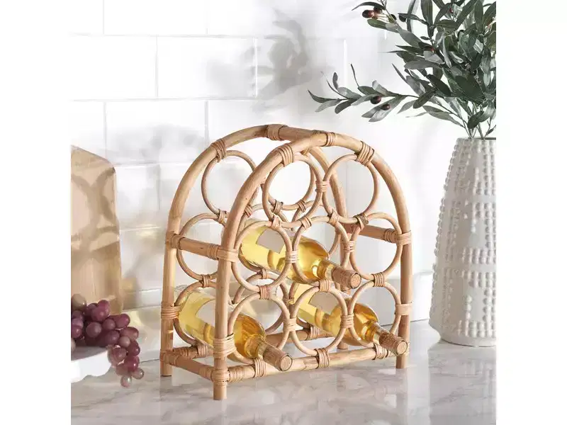 Wilda Rattan Bottle Rack - STG1801 - Natural - Safavieh