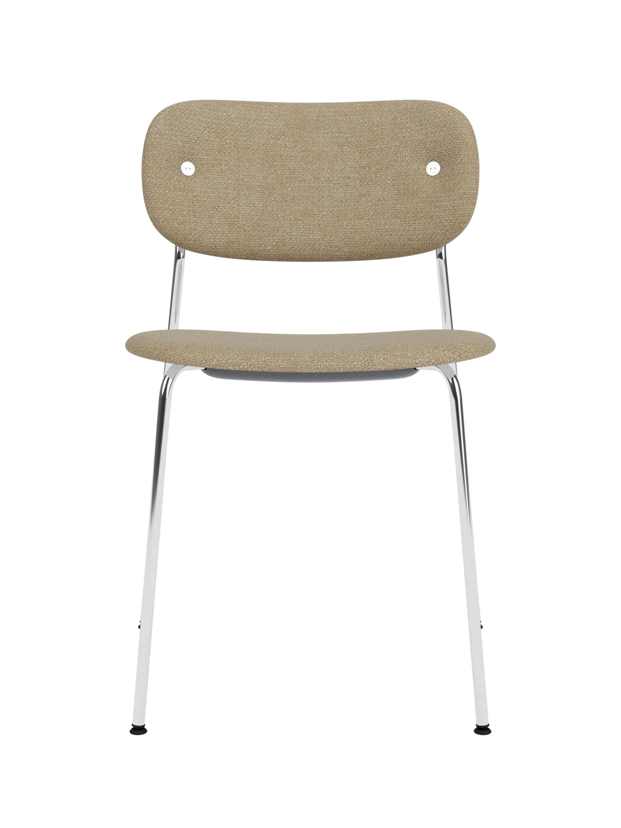 Contemporary Fully Upholstered Dining Chair Chrome Base with Padded Seat & Backrest for Dining Room