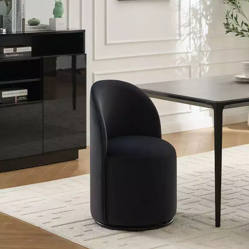 360° Swivel Velvet Dining Chairs with Thick Cushions, Upholstered Barrel Chair