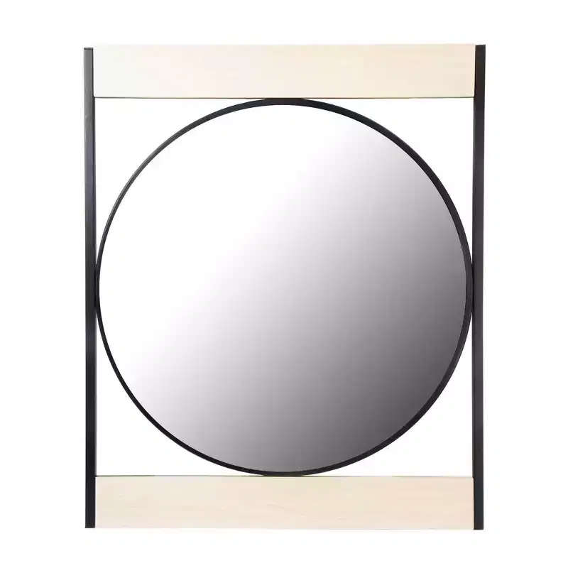 Kiera Grace 30" Logan Metal Round Mirror: Farmhouse Modern Decor, Wall Mount, No Assembly Required