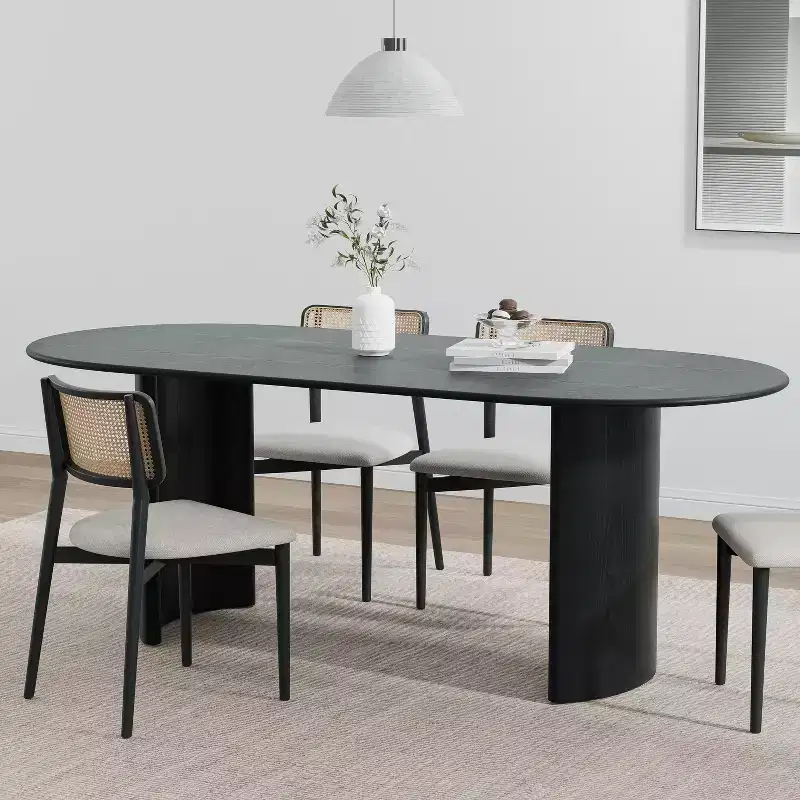 Dovelina Oval Dining Table Curved Leg Kitchen Table