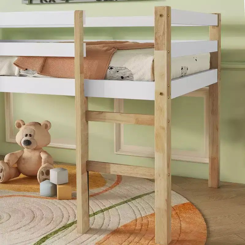 King Bed Frame with 6 Soft-Close Drawers, Solid Rubberwood, 900 lb Capacity