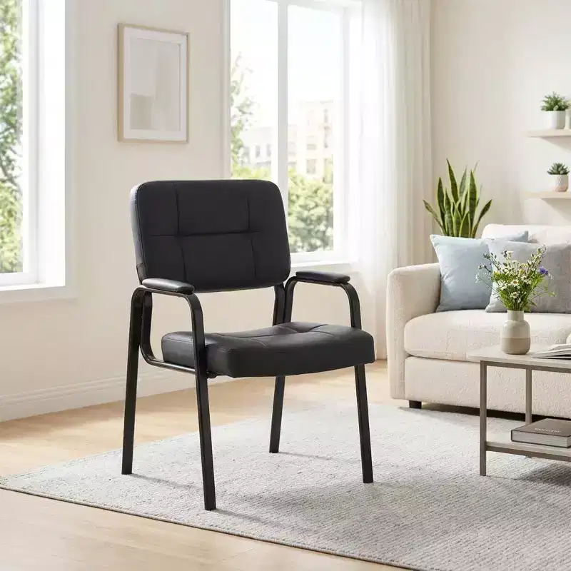 BestMassage Leather Guest Chair, 250 lbs Capacity, Easy-Clean Reception Chair for Office, Waiting Room & Home