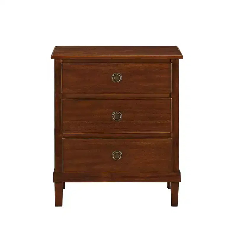 GDFStudio Giulia Rustic 24 3-Drawer Acacia Wood Nightstand