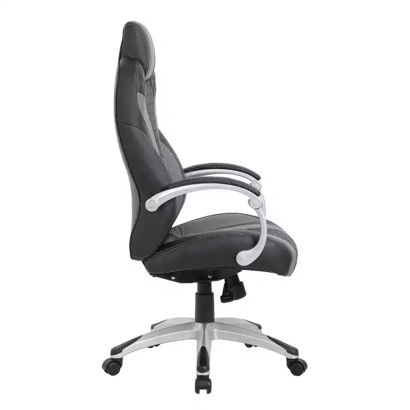 Executive Hinged Armchair, High-Back Office Chair with Lumbar Support, Swivel, Adjustable Height & Tilt