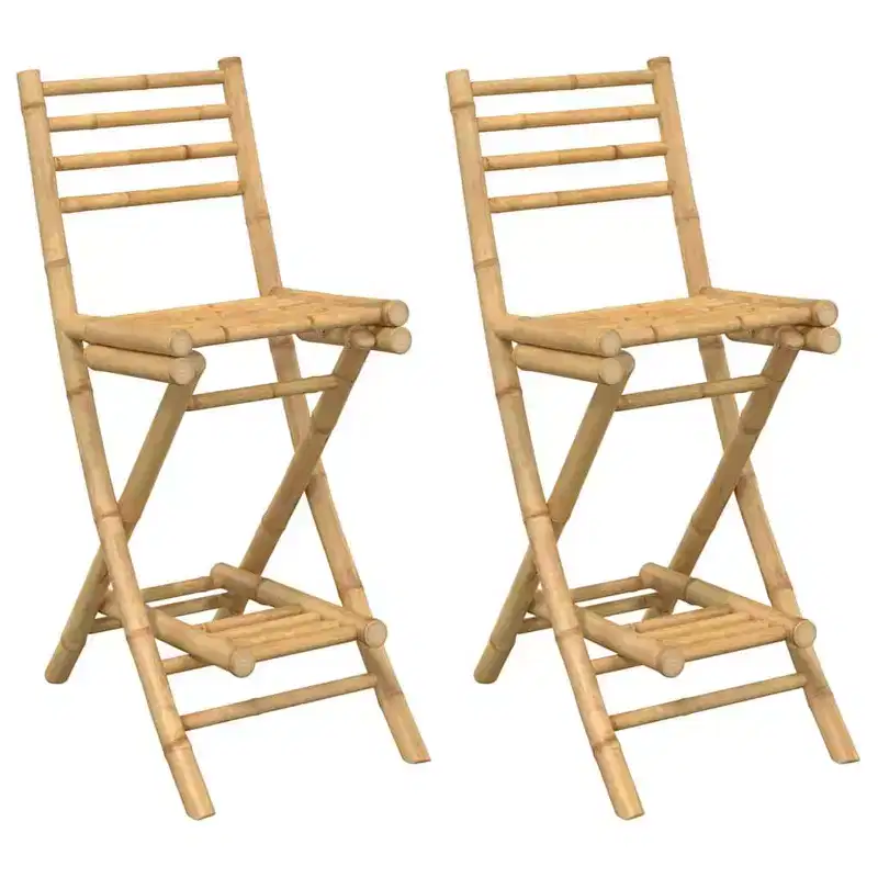 vidaXL Outdoor Bar Stool Natural Bamboo Standard Outdoor Bar Stool Size