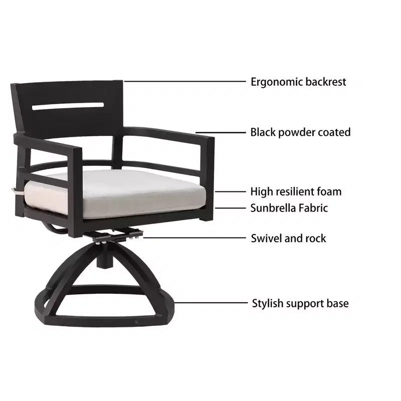 Christopher Knight Home Olivia Modern Aluminum Stable Base Swivel Chairs with Removable Sunbrella Cushions ( Set of 2)