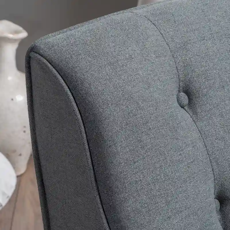 Upholstered Button-Tufted Accent Chair with Iron Hairpin Legs
