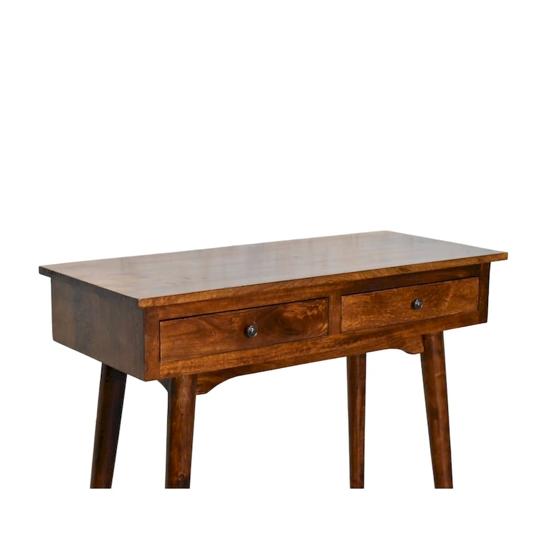 Chestnut Hallway 2 Drawer Console Table Solid Wood 35 Inch