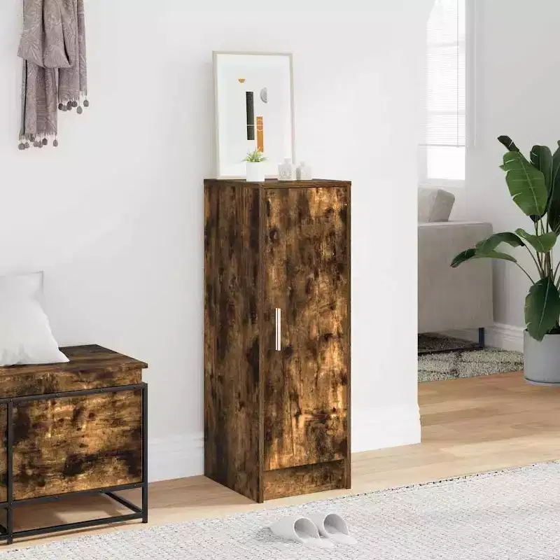 vidaXL Shoe Cabinet Smoked Oak Engineered Wood Medium Shoe Cabinet