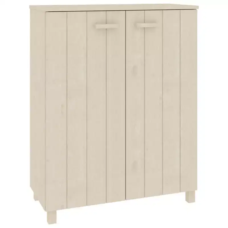 vidaXL Shoe Cabinet Honey Brown Solid Pine Wood, Engineered Wood 33.5x15.7x42.5 in