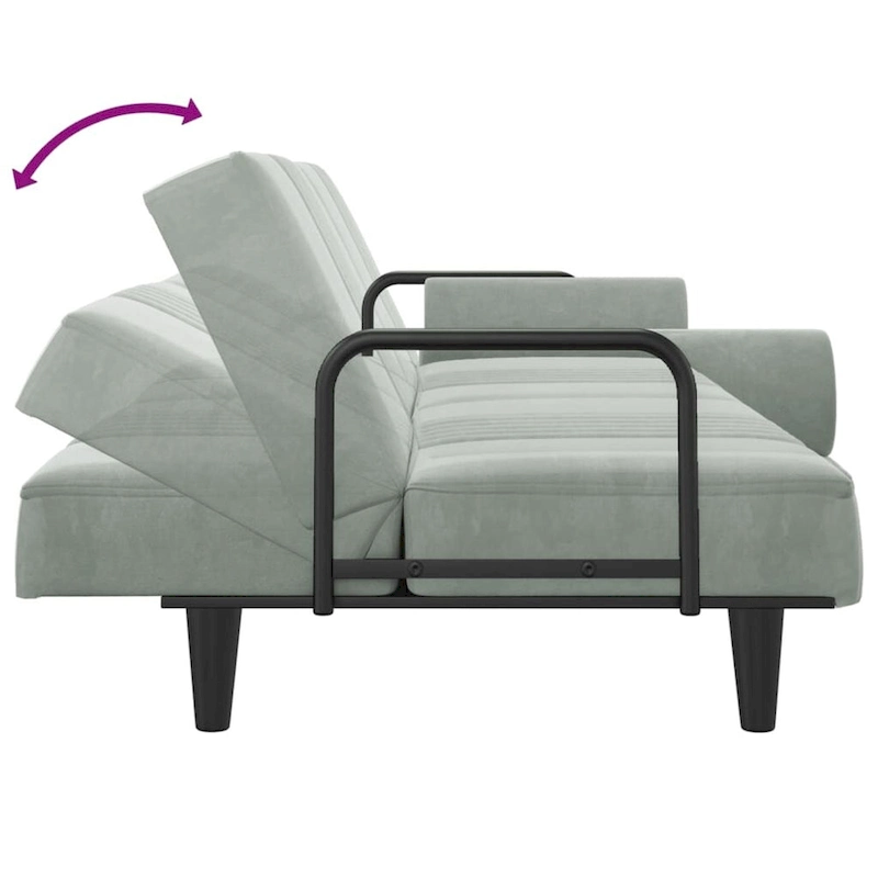 vidaXL Sofa Bed with Armrests Couch Recliner Loveseat Folding Daybed Velvet - 80.7 x 35 x 27.6