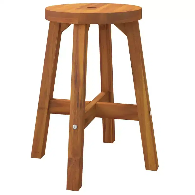 XL Stool Brown Solid Acacia wood Medium Durable Stool Round