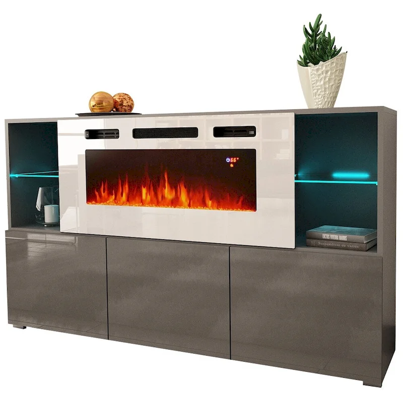 Komi WH03 63-inch Modern Electric Fireplace Sideboard