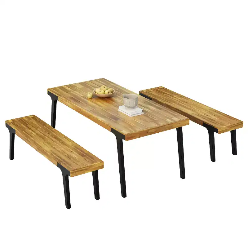 Christopher Knight Home Harper Outdoor 3pcs Acacia Wood Dining set, Teak/Black