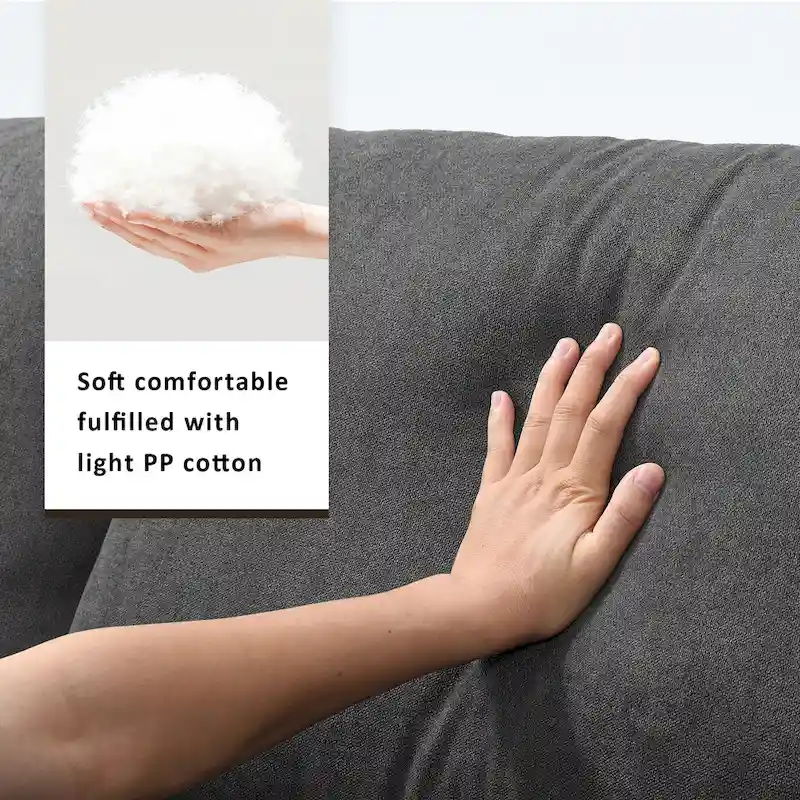 100.4 L-Shaped Polyester Sectional Sofa with 4-Seat Convertible Couch and Ottoman & Pocket Spring Cushions (300lb Capacity)