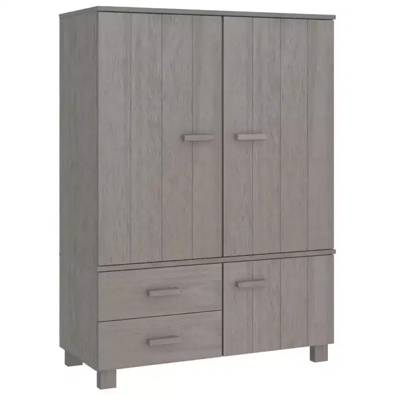 vidaXL SENJA Wardrobe Storage Cabinet Cupboard Rattan Look Solid Wood Pine