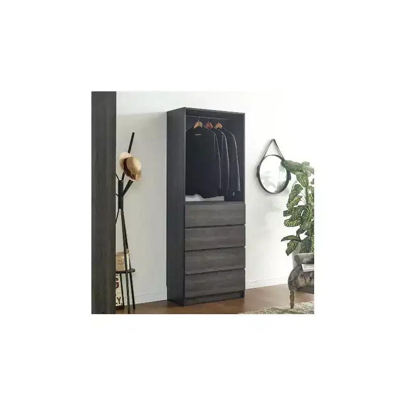 32 Wood Walk-in Closet with Four Drawers
