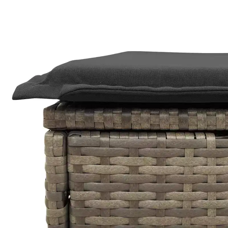 vidaXL Garden Sofa Set Black PE Rattan Large Adjustable Feet