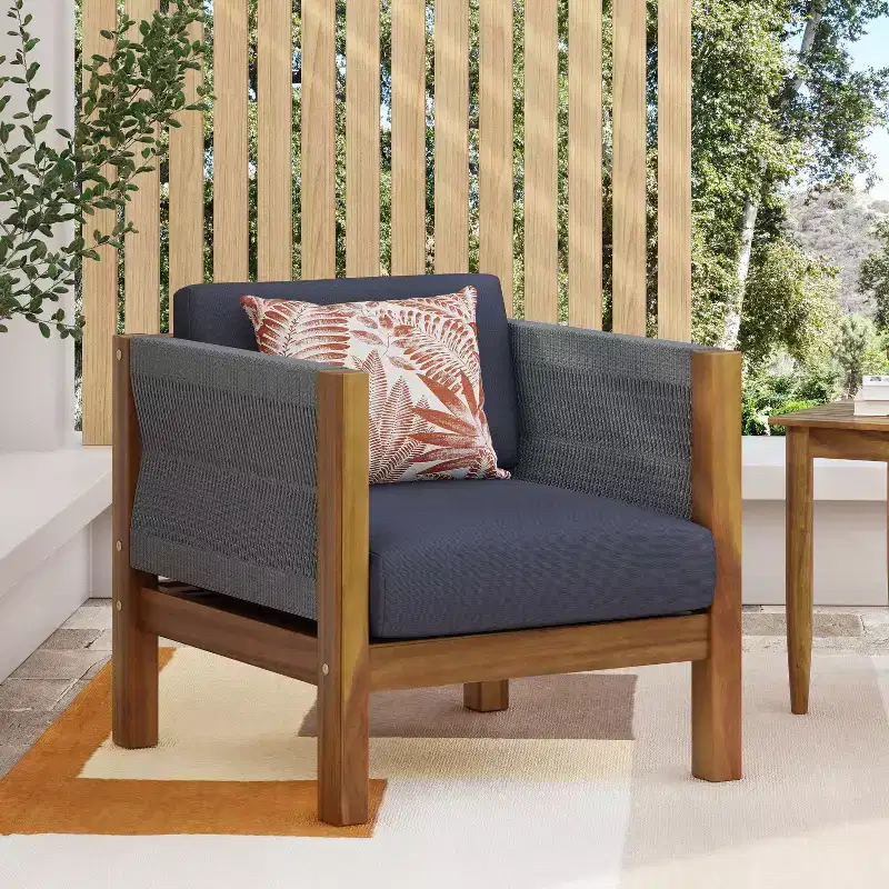 TUYOHW Boho Style Outdoor Accent Chair/Loveseat with Coffee Table,Set of 1/2,Patio Lounge Armchair for Porch,Garden & Backyard,400lbs Capacity