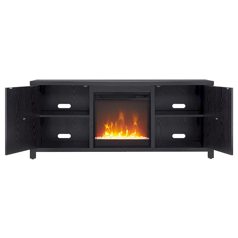 Juniper 58 TV Stand with Crystal Fireplace Insert