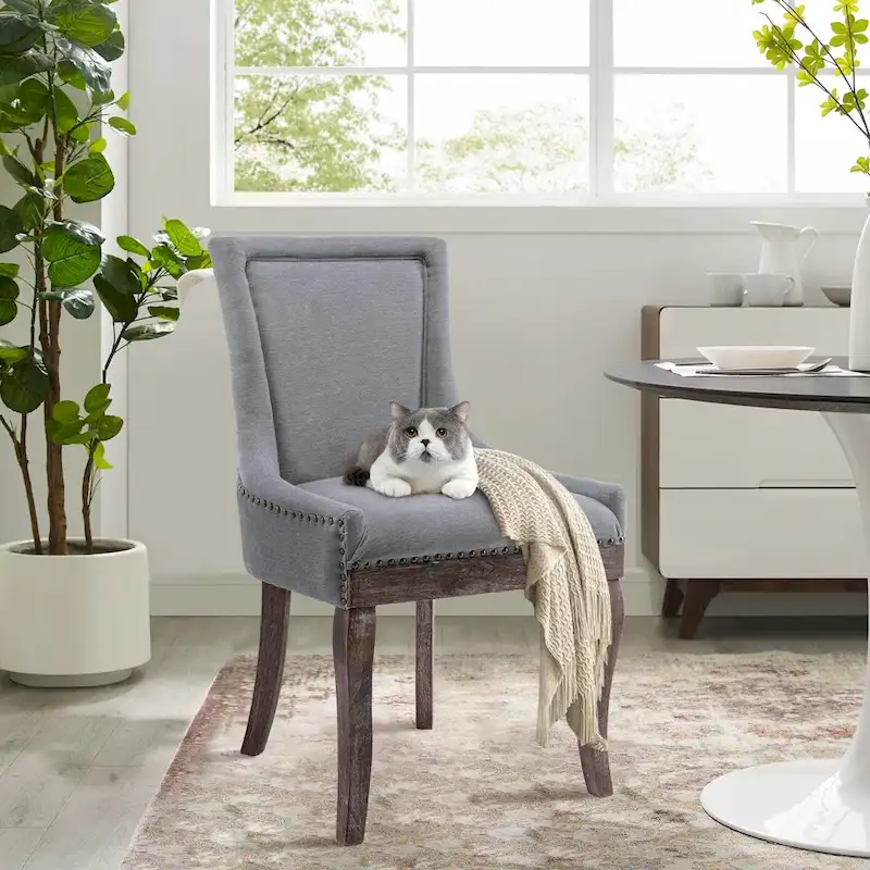Traditional Tufted Ultra Upholstered Wingback Dining Chair Set of 4