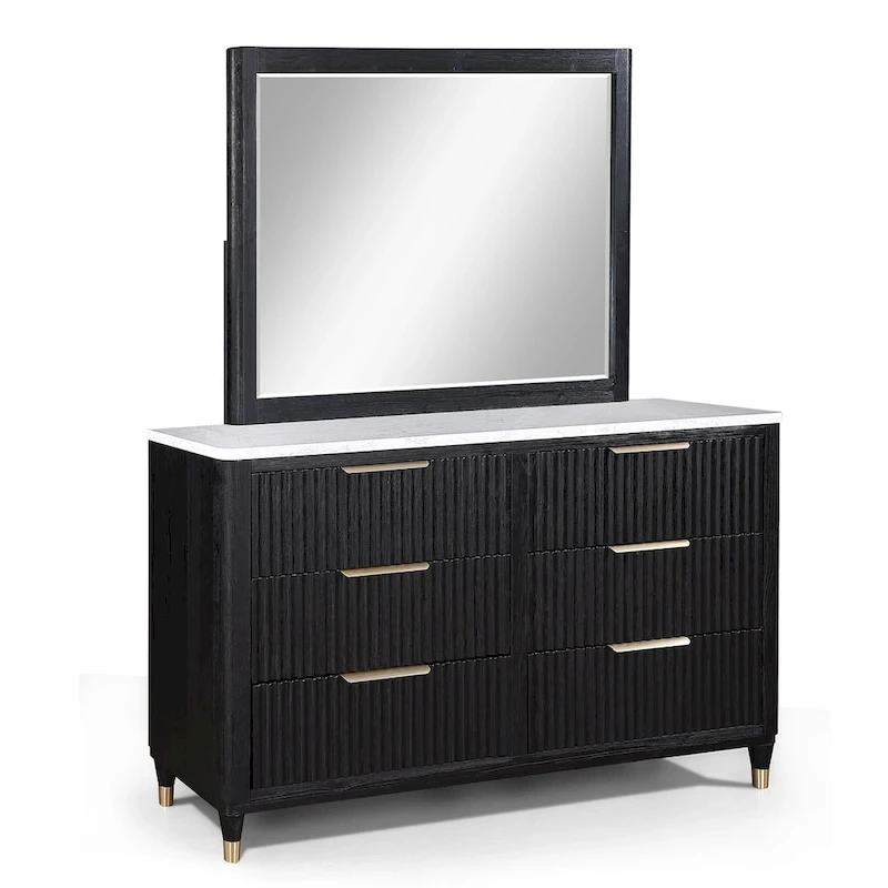 Shelby 4 Piece Black Panel Upholstered Bedroom Set