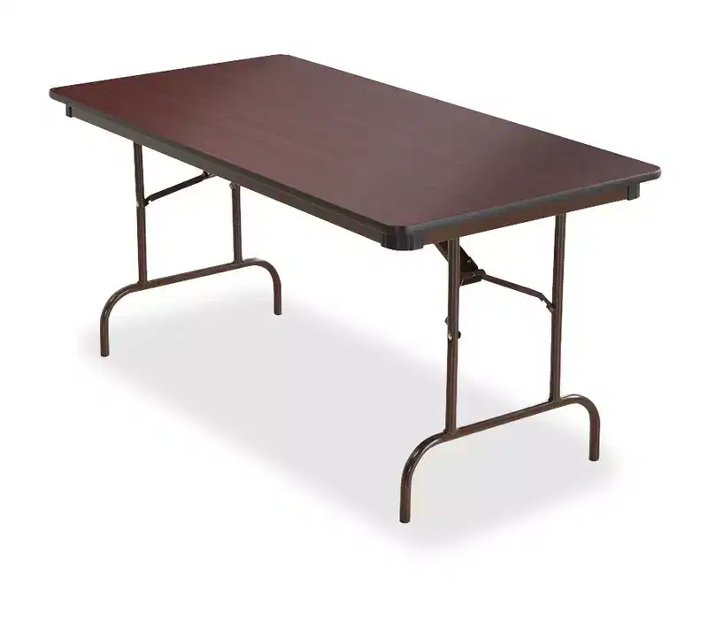 Premium Wood Laminate Folding Table, Rectangular, 60w x 30d x 29h, Mahogany
