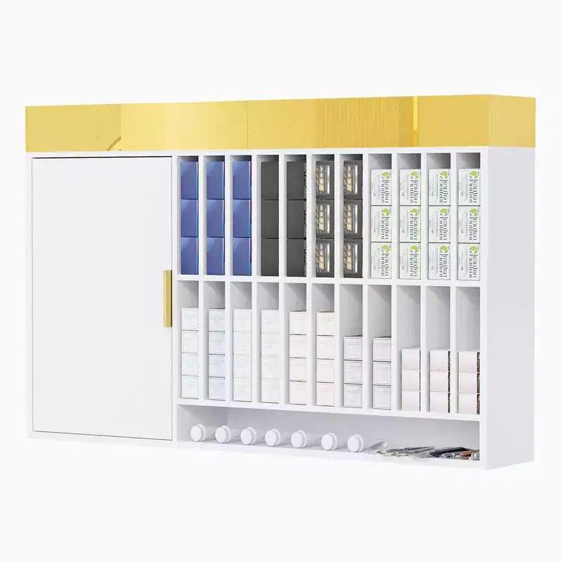 Wall Mounted Hair Color Organizer Rack Cabinet Station