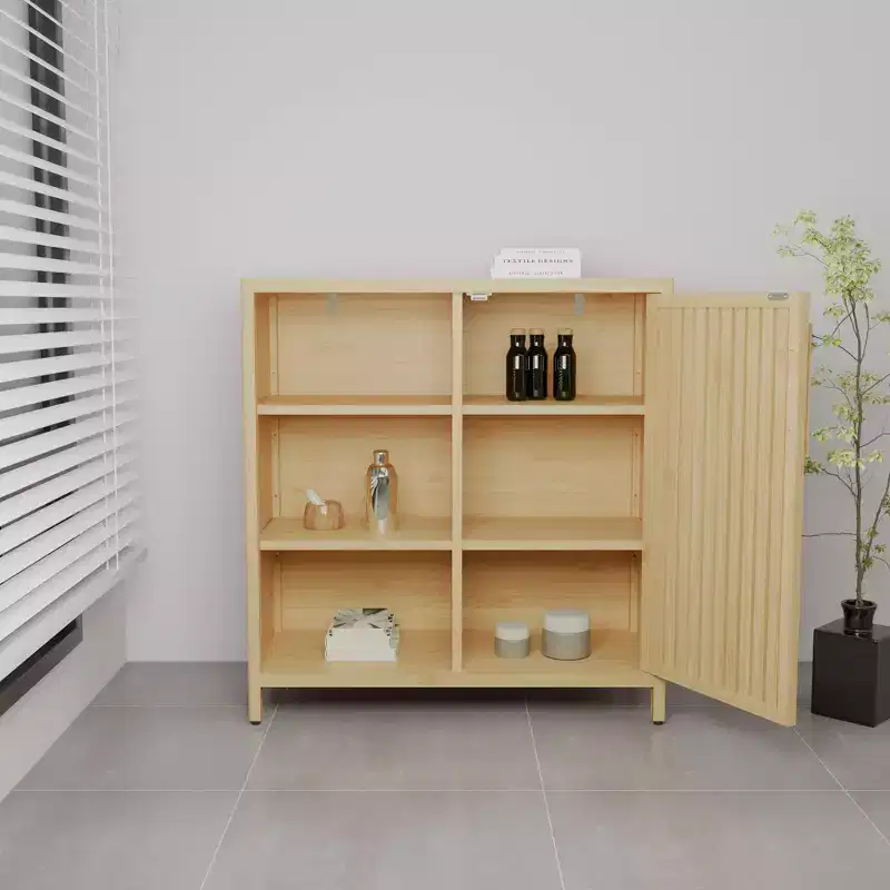 GDFStudio Smedley Modern 32.9 Bamboo Storage Cabinet with Single Door