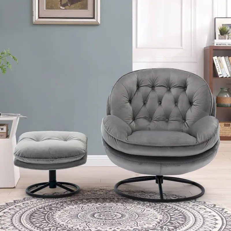 Accent chair TV Chair Living room Chair with Ottoman
