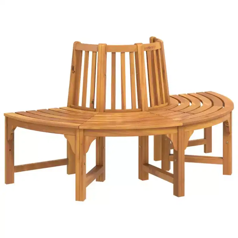vidaXL Tree Bench Reddish Brown Solid Eucalyptus Wood with an Oil Finish