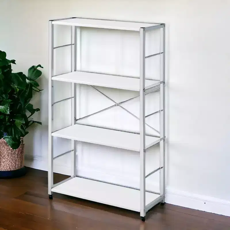HomeRoots White Metal Four Tier Etagere Bookcase