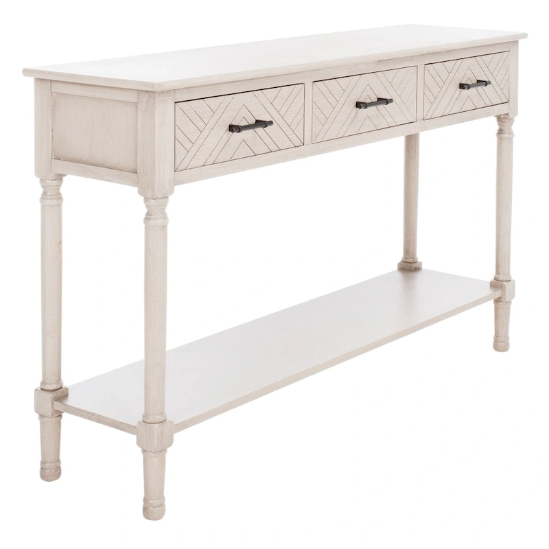 SAFAVIEH Jeanie 3-Drawer Bottom Shelf Console Table - 47.3 W x 13 L x 29.5 H - 47Wx13Dx30H