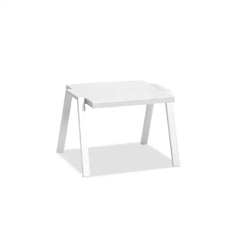 HomeStock 18 in.H White Color Round Aluminum Table Top End Table 1 -piece