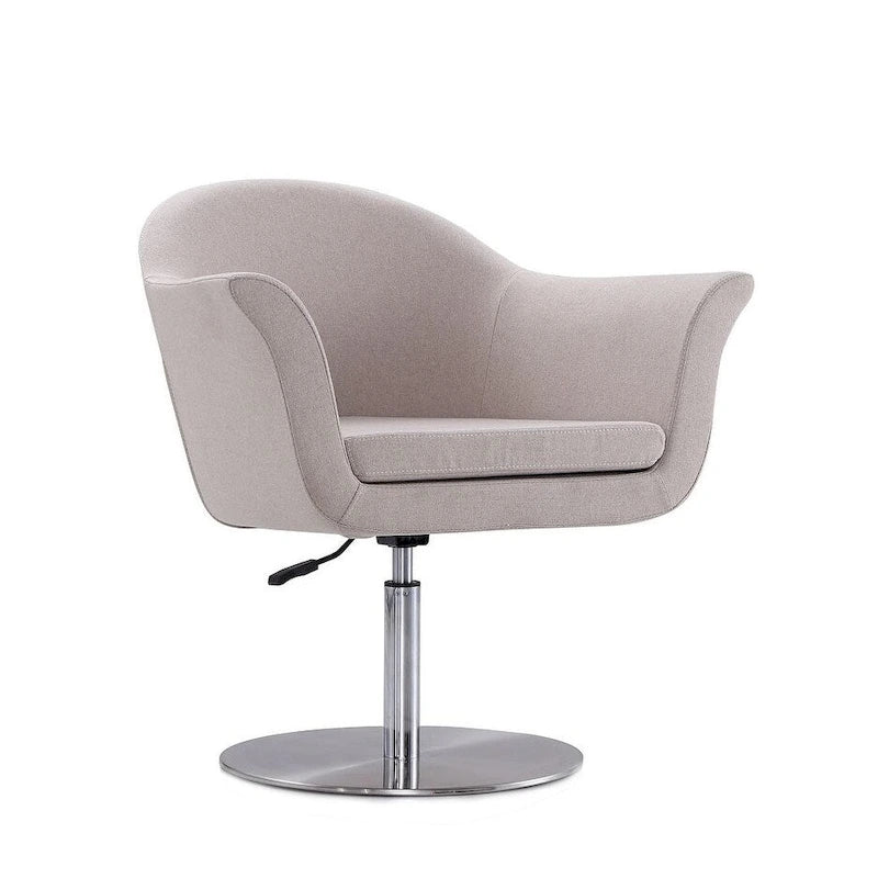Woven Swivel Accent Chair with Adjustable Height and Brushed Metal Base, Modern Living Room Chair