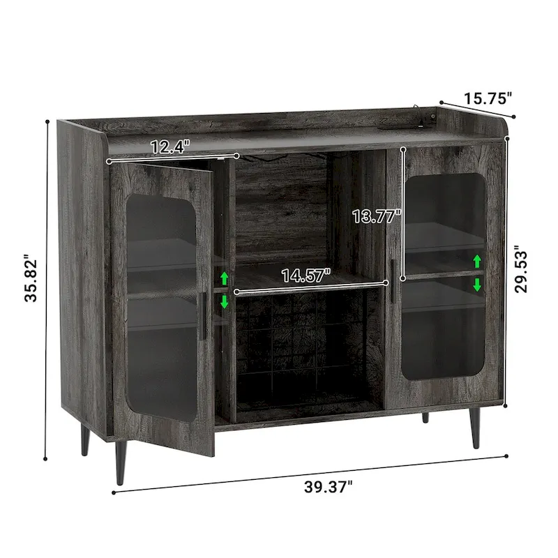 Sideboard Buffet Farmhouse Bar Cabinet with Wine Holder