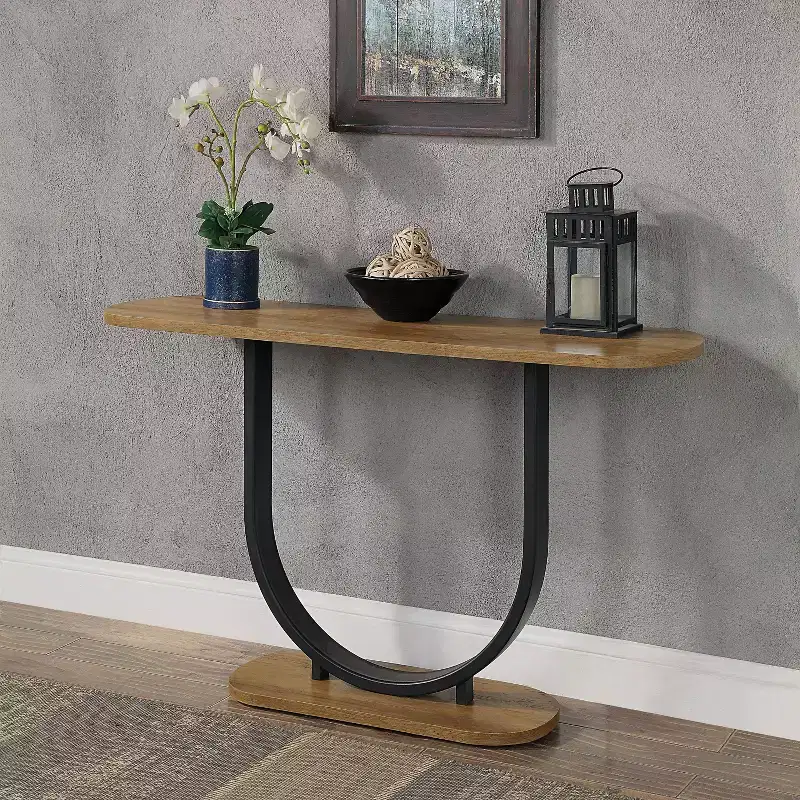 miBasics 47" Earthgift Industrial U Shaped Sofa Table